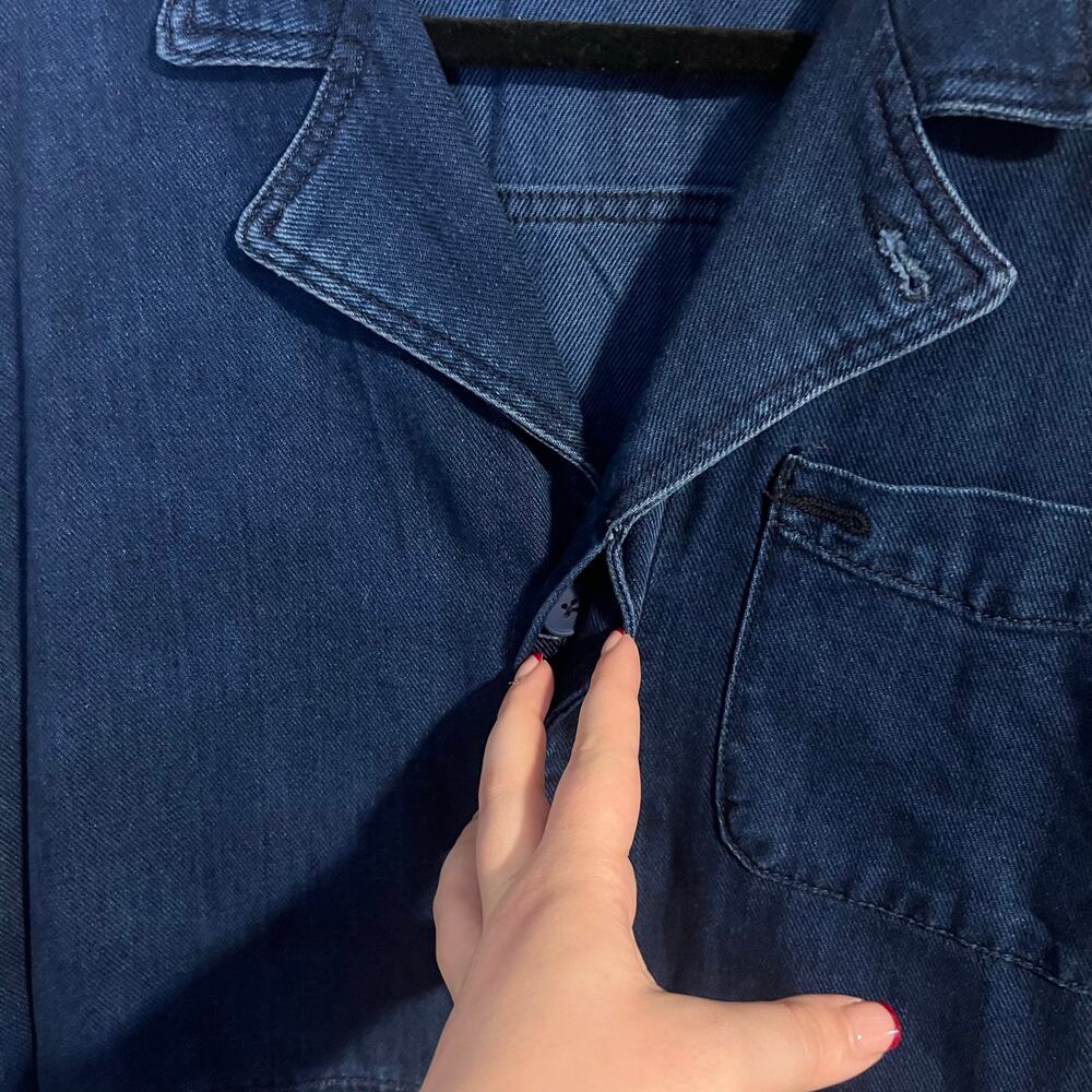 Lucky Brand Dark Blue Denim Short Jumpsuit - Picture 4 of 8